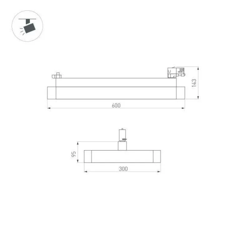 Трековый светодиодный светильник Arlight LGD-Afina-4TR-S600x300-50W White6000 035494