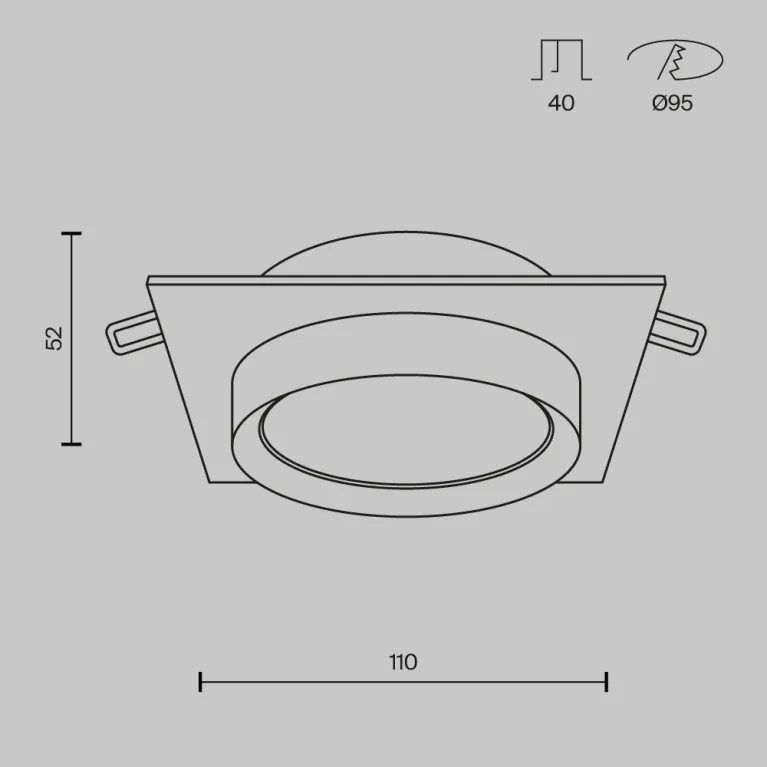 Встраиваемый светильник Maytoni Technical Hoop DL086-GX53-SQ-WB