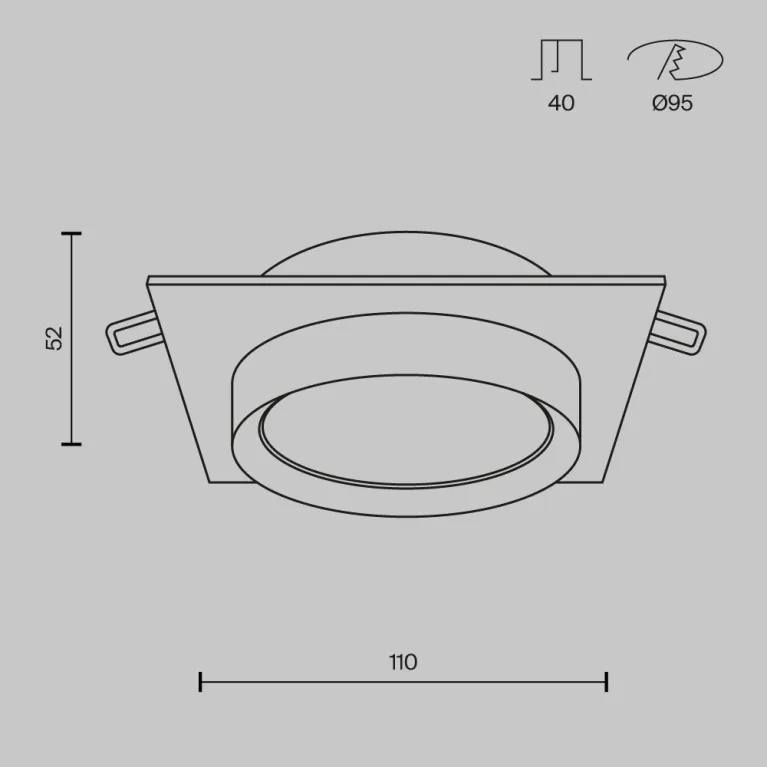 Встраиваемый светильник Maytoni Technical Hoop DL086-GX53-SQ-WS