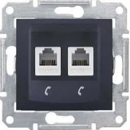Розетка телефонная 2хRJ11 Schneider Electric Sedna SDN4201170