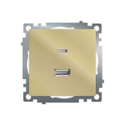 Розетка 2-местная USB + type C Stekker Катрин GLS10-7116-08 50053