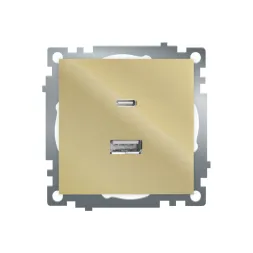Розетка 2-местная USB + type C Stekker Катрин GLS10-7116-08 50053