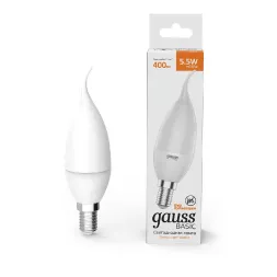 Лампа светодиодная Gauss E14 5,5W 3000К свеча на ветру матовая 1034116