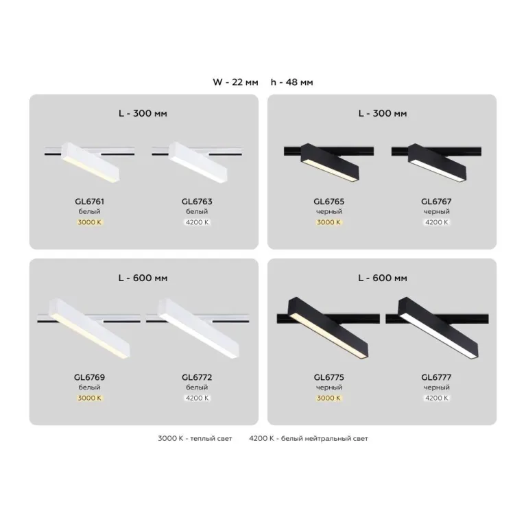 Трековый однофазный светильник Ambrella Light Track System GL6772