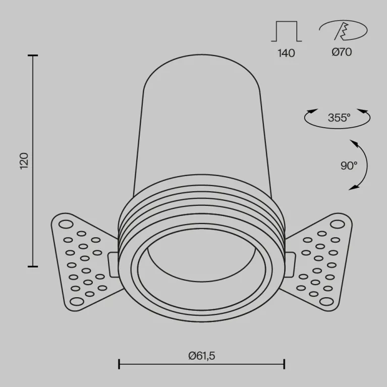 Встраиваемый светильник Maytoni Technical Focus Led DL125-L12-4K-TRS-W