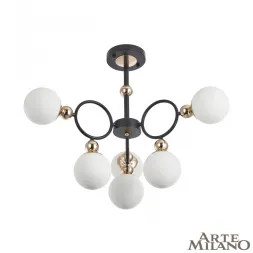 Потолочная люстра Arte Milano Neapolis 274307/6 BK/GD