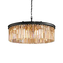 Подвесная люстра Delight Collection 1920s Odeon KR0387P-10B black/amber