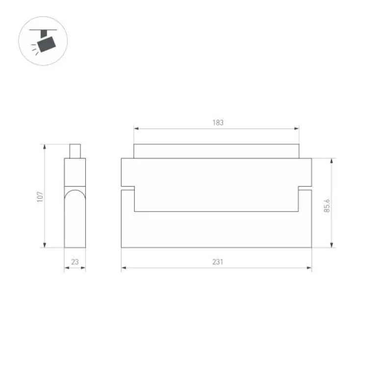 Трековый светодиодный светильник Arlight Mag-Orient-Laser-Fold-S230-12W Warm3000 035866