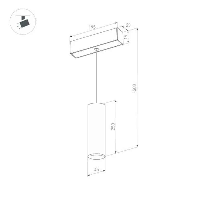 Трековый светодиодный светильник Arlight Mag-Orient-Spot-Hang-R45-12W Warm3000 035831