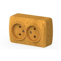 Розетка двухместная без заземления ELBI Alsu 504-010700-908