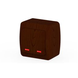 Выключатель двухклавишный с подсветкой ELBI Alsu 504-010600-203
