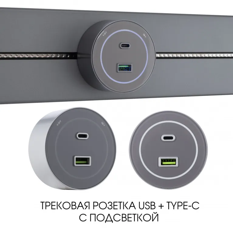 Трековая розетка Arte Milano Am-track-sockets-39 399732TS/USB-Type-C Grey