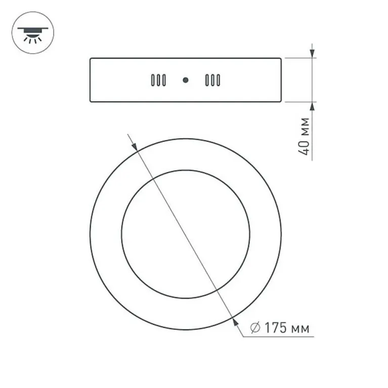 Потолочный светодиодный светильник Arlight SP-R175-12W Warm White 019552