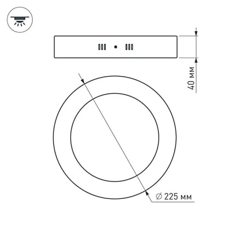 Потолочный светодиодный светильник Arlight SP-R225-18W Warm White 018851(1)