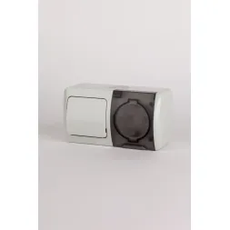 Выключатель + розетка с заземлением ELBI Eva 554-011500-920