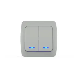 Выключатель двухклавишный с подсветкой ELBI Eva 554-011500-203