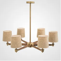 Люстра на штанге ImperiumLoft Jorgenson Beige/Dark Wood Stavra 102089-26