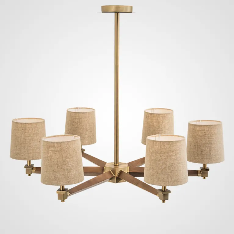 Люстра на штанге ImperiumLoft Jorgenson Beige/Dark Wood Stavra 102089-26