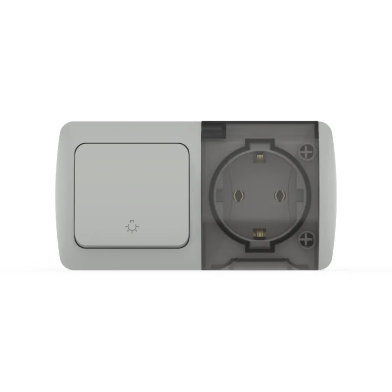 Выключатель + розетка с заземлением ELBI Eva 554-011500-925