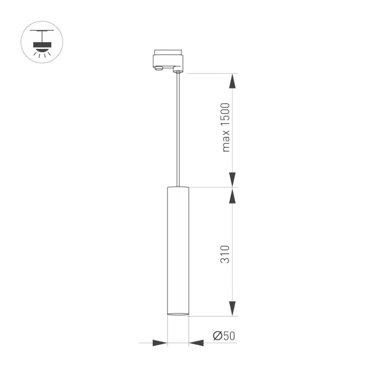 Трековый светодиодный светильник Arlight LGD-Pipe-Track-Hang-4TR-R50-9W Day4000 037424