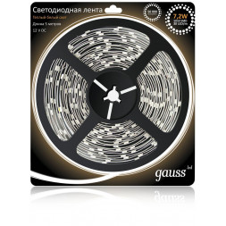 Светодиодная лента Gauss 7,2W/m 30LED/m 5050SMD теплый белый 5M 312000107