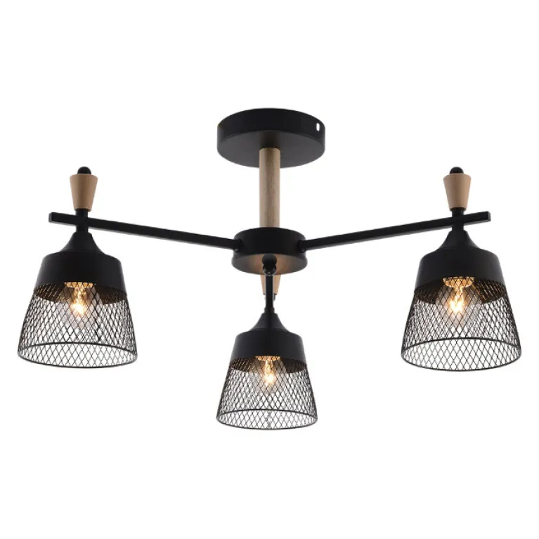 Люстра на штанге Seven Fires Olban SF3389/3C-BK-WD
