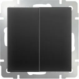 Выключатель двухклавишный черный матовый WL08-SW-2G 4690389054150