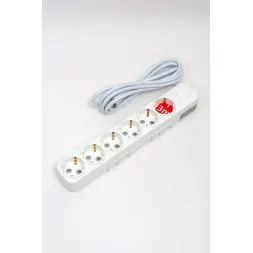 Удлинитель с/з 6вх с защитными шторками с включателем ELBI Myra 527-010203-612