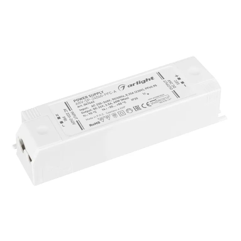Блок питания Arlight ARV-SP-24060-PFC-A (24V, 2.5A, 60W) 047442