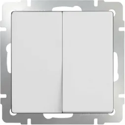 Выключатель двухклавишный проходной белый WL01-SW-2G-2W 4690389045561