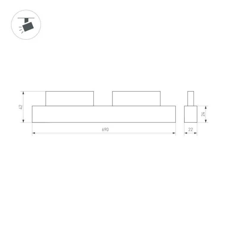 Трековый светодиодный светильник для магнитного шинопровода Arlight MAG-ORIENT-FLAT-L690-24W Warm300