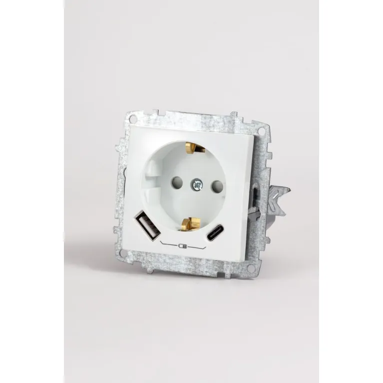 Розетка с/з зарядка (Type C+USB) ELBI Zena Vega 609-015600-334
