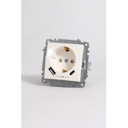 Розетка с/з зарядка (Type C+USB) ELBI Zena Vega 609-010200-334