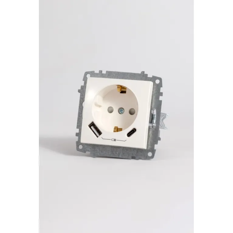 Розетка с/з зарядка (Type C+USB) ELBI Zena Vega 609-010200-334