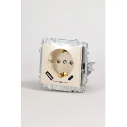 Розетка с/з зарядка (Type C+USB) ELBI Zena Vega 609-010300-334