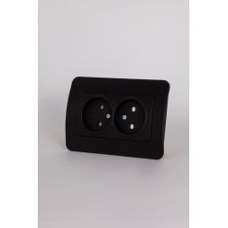 Розетка двухместная с защитными шторками ELBI Jazz 508-014800-918