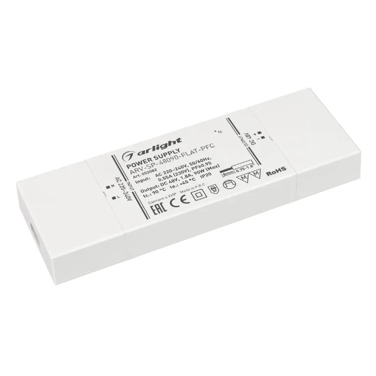Блок питания Arlight ARV-SP-48090-FLAT-PFC (48V, 1.8A, 90W) 052082