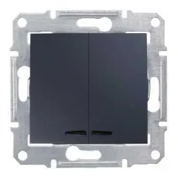 Выключатель двухклавишный с синей подсветкой Schneider Electric Sedna 10A 250V SDN0300370