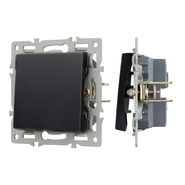 Механизм выключателя одноклавишный проходной Arlight SWT-MKP1-PL-BK (250V, 16A) 043715