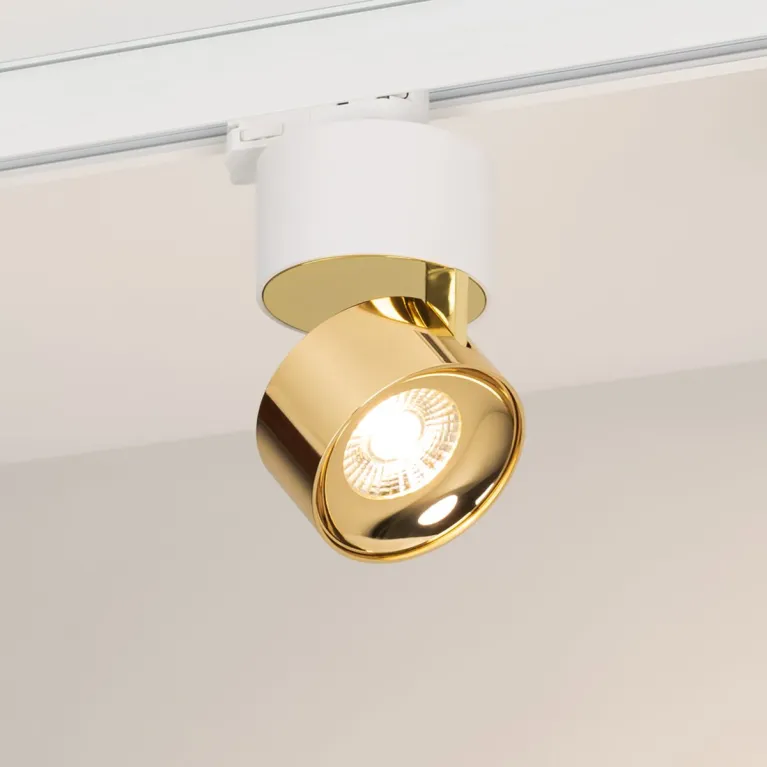 Трековый трехфазный светильник Arlight SP-PLURIO-TRACK-4TR-R77-9W Day4000 (WH-BRS, 230V) 038100