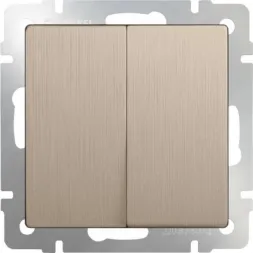 Выключатель двухклавишный шампань рифленый WL10-SW-2G 4690389085314