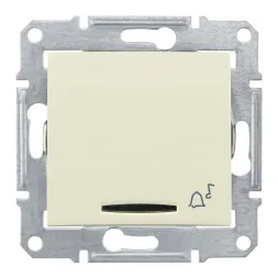 Выключатель кнопочный с синей подсветкой Звонок Schneider Electric Sedna 10A 250V SDN1600447