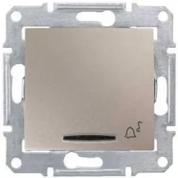 Выключатель кнопочный с синей подсветкой Звонок Schneider Electric Sedna 10A 250V SDN1600468