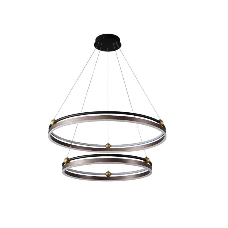 Подвесная люстра Crystal Lux FERNANDO SP123W LED D600+800 COFFEE/BLACK