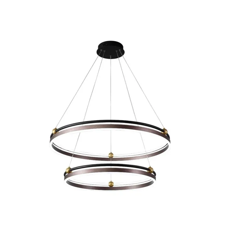 Подвесная люстра Crystal Lux FERNANDO SP123W LED D600+800 COFFEE/BLACK