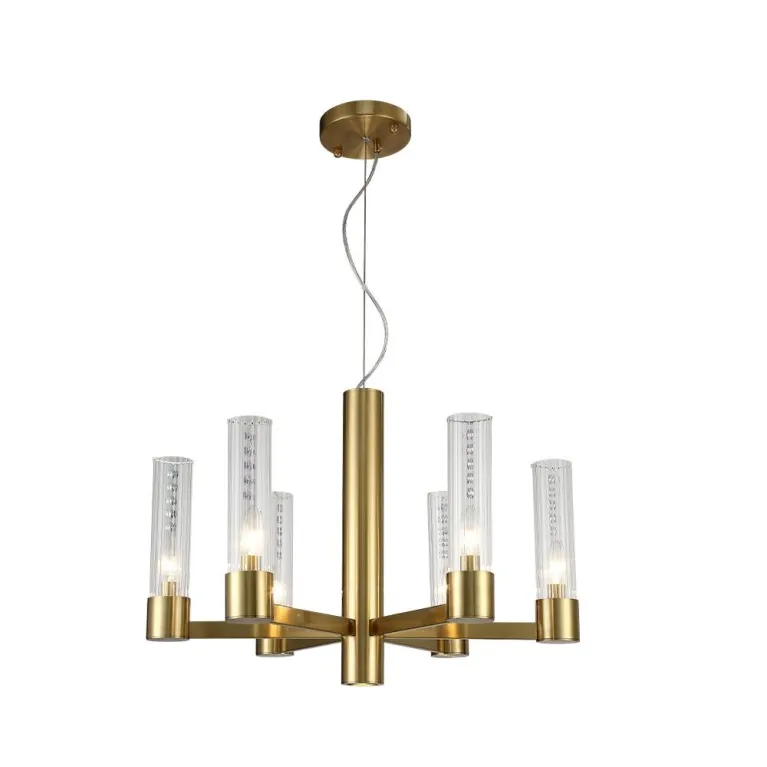 Подвесная люстра Crystal Lux OTONO SP6+1 BRASS/TRANSPARENTE