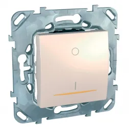 Выключатель одноклавишный 2P с подсветкой Schneider Electric Unica 16A 250V MGU5.262.25SZD