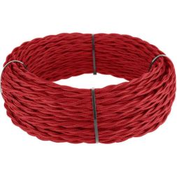 Ретро кабель Werkel витой двухжильный 1,5 мм красный 4690389131042