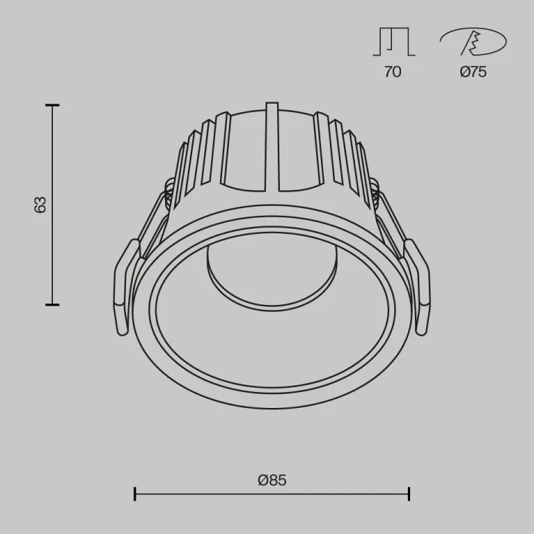 Встраиваемый светильник Maytoni Technical Alfa LED DL043-01-15W4K-RD-WB