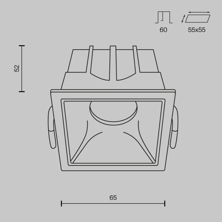 Встраиваемый светильник Maytoni Technical Alfa LED DL043-01-10W3K-SQ-WB